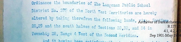 Saskatchewan One Room School House Orders Issued by the Commissioner of Education. Province of Saskatchewan, Canada. Sept 1901- May 1904