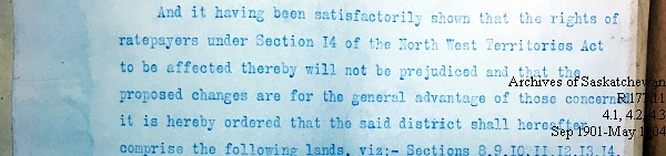 Saskatchewan One Room School House Orders Issued by the Commissioner of Education. Province of Saskatchewan, Canada. Sept 1901- May 1904