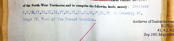 Saskatchewan One Room School House Orders Issued by the Commissioner of Education. Province of Saskatchewan, Canada. Sept 1901- May 1904