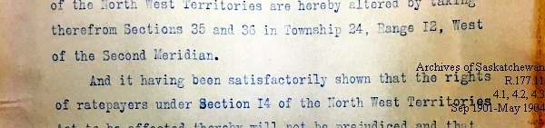 Saskatchewan One Room School House Orders Issued by the Commissioner of Education. Province of Saskatchewan, Canada. Sept 1901- May 1904