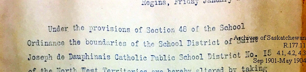 Saskatchewan One Room School House Orders Issued by the Commissioner of Education. Province of Saskatchewan, Canada. Sept 1901- May 1904