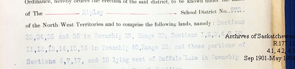 Saskatchewan One Room School House Orders Issued by the Commissioner of Education. Province of Saskatchewan, Canada. Sept 1901- May 1904