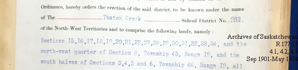 Saskatchewan One Room School House Orders Issued by the Commissioner of Education. Province of Saskatchewan, Canada. Sept 1901- May 1904