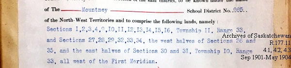 Saskatchewan One Room School House Orders Issued by the Commissioner of Education. Province of Saskatchewan, Canada. Sept 1901- May 1904