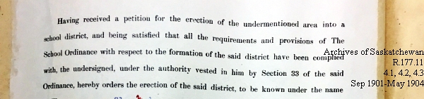 Saskatchewan One Room School House Orders Issued by the Commissioner of Education. Province of Saskatchewan, Canada. Sept 1901- May 1904