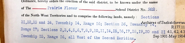 Saskatchewan One Room School House Orders Issued by the Commissioner of Education. Province of Saskatchewan, Canada. Sept 1901- May 1904