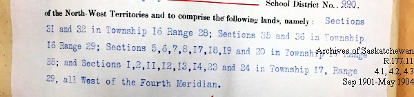 Saskatchewan One Room School House Orders Issued by the Commissioner of Education. Province of Saskatchewan, Canada. Sept 1901- May 1904