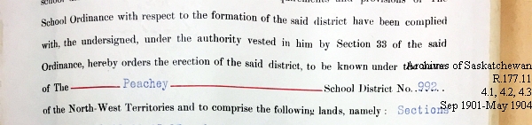 Saskatchewan One Room School House Orders Issued by the Commissioner of Education. Province of Saskatchewan, Canada. Sept 1901- May 1904