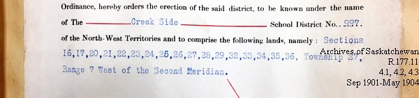 Saskatchewan One Room School House Orders Issued by the Commissioner of Education. Province of Saskatchewan, Canada. Sept 1901- May 1904