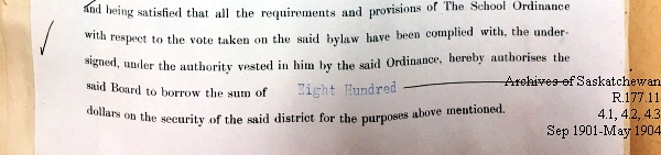 Saskatchewan One Room School House Orders Issued by the Commissioner of Education. Province of Saskatchewan, Canada. Sept 1901- May 1904