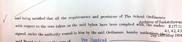 Saskatchewan One Room School House Orders Issued by the Commissioner of Education. Province of Saskatchewan, Canada. Sept 1901- May 1904