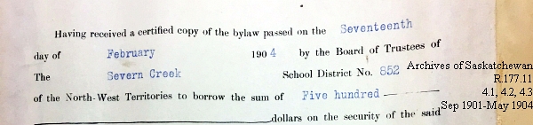 Saskatchewan One Room School House Orders Issued by the Commissioner of Education. Province of Saskatchewan, Canada. Sept 1901- May 1904