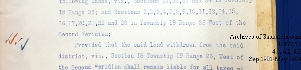 Saskatchewan One Room School House Orders Issued by the Commissioner of Education. Province of Saskatchewan, Canada. Sept 1901- May 1904