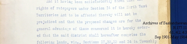 Saskatchewan One Room School House Orders Issued by the Commissioner of Education. Province of Saskatchewan, Canada. Sept 1901- May 1904