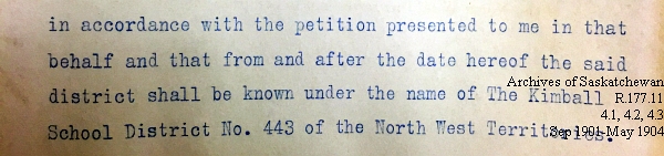 Saskatchewan One Room School House Orders Issued by the Commissioner of Education. Province of Saskatchewan, Canada. Sept 1901- May 1904