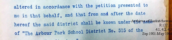 Saskatchewan One Room School House Orders Issued by the Commissioner of Education. Province of Saskatchewan, Canada. Sept 1901- May 1904