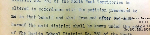 Saskatchewan One Room School House Orders Issued by the Commissioner of Education. Province of Saskatchewan, Canada. Sept 1901- May 1904