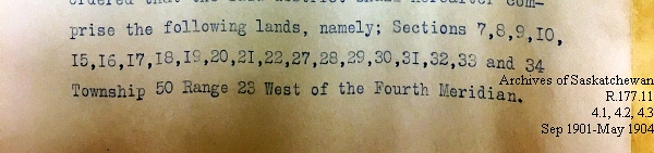 Saskatchewan One Room School House Orders Issued by the Commissioner of Education. Province of Saskatchewan, Canada. Sept 1901- May 1904