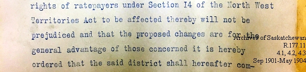 Saskatchewan One Room School House Orders Issued by the Commissioner of Education. Province of Saskatchewan, Canada. Sept 1901- May 1904