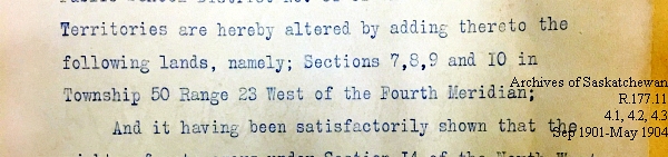 Saskatchewan One Room School House Orders Issued by the Commissioner of Education. Province of Saskatchewan, Canada. Sept 1901- May 1904