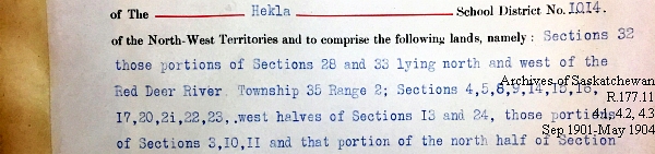 Saskatchewan One Room School House Orders Issued by the Commissioner of Education. Province of Saskatchewan, Canada. Sept 1901- May 1904