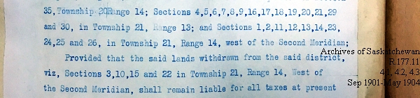 Saskatchewan One Room School House Orders Issued by the Commissioner of Education. Province of Saskatchewan, Canada. Sept 1901- May 1904