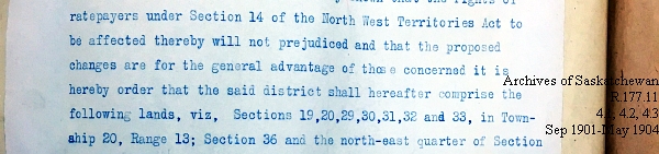 Saskatchewan One Room School House Orders Issued by the Commissioner of Education. Province of Saskatchewan, Canada. Sept 1901- May 1904