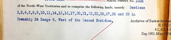 Saskatchewan One Room School House Orders Issued by the Commissioner of Education. Province of Saskatchewan, Canada. Sept 1901- May 1904