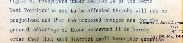 Saskatchewan One Room School House Orders Issued by the Commissioner of Education. Province of Saskatchewan, Canada. Sept 1901- May 1904