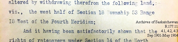 Saskatchewan One Room School House Orders Issued by the Commissioner of Education. Province of Saskatchewan, Canada. Sept 1901- May 1904