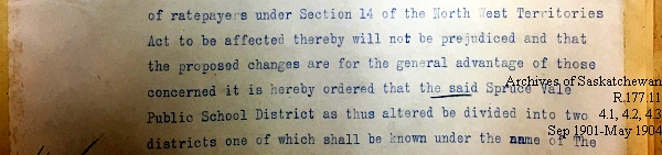 Saskatchewan One Room School House Orders Issued by the Commissioner of Education. Province of Saskatchewan, Canada. Sept 1901- May 1904