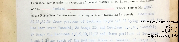 Saskatchewan One Room School House Orders Issued by the Commissioner of Education. Province of Saskatchewan, Canada. Sept 1901- May 1904