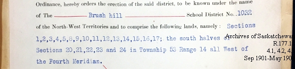 Saskatchewan One Room School House Orders Issued by the Commissioner of Education. Province of Saskatchewan, Canada. Sept 1901- May 1904