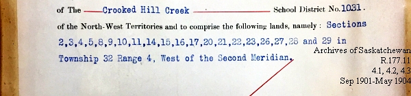 Saskatchewan One Room School House Orders Issued by the Commissioner of Education. Province of Saskatchewan, Canada. Sept 1901- May 1904