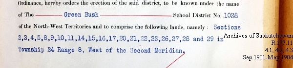 Saskatchewan One Room School House Orders Issued by the Commissioner of Education. Province of Saskatchewan, Canada. Sept 1901- May 1904