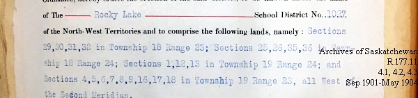 Saskatchewan One Room School House Orders Issued by the Commissioner of Education. Province of Saskatchewan, Canada. Sept 1901- May 1904