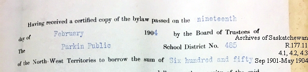 Saskatchewan One Room School House Orders Issued by the Commissioner of Education. Province of Saskatchewan, Canada. Sept 1901- May 1904