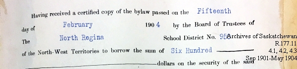 Saskatchewan One Room School House Orders Issued by the Commissioner of Education. Province of Saskatchewan, Canada. Sept 1901- May 1904