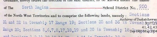 Saskatchewan One Room School House Orders Issued by the Commissioner of Education. Province of Saskatchewan, Canada. Sept 1901- May 1904