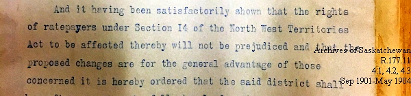 Saskatchewan One Room School House Orders Issued by the Commissioner of Education. Province of Saskatchewan, Canada. Sept 1901- May 1904