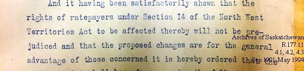 Saskatchewan One Room School House Orders Issued by the Commissioner of Education. Province of Saskatchewan, Canada. Sept 1901- May 1904