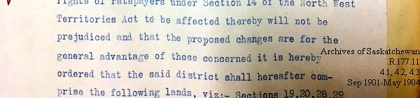 Saskatchewan One Room School House Orders Issued by the Commissioner of Education. Province of Saskatchewan, Canada. Sept 1901- May 1904