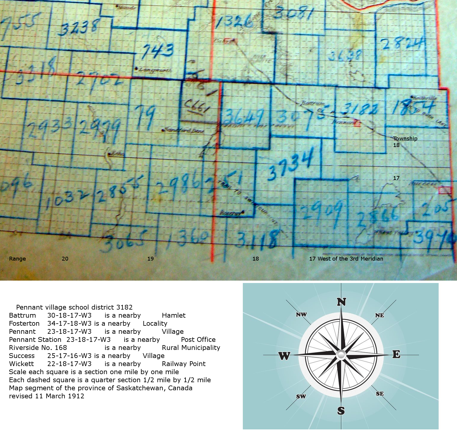 Pennant village school district 3182  Pennant, SE 23 18 17 W3, near Swift Current, Saskatchewan