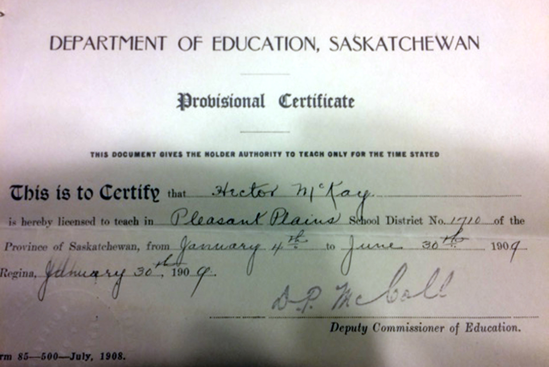 Pleasant Plain School District 1710, WelbySchool District 1710, .North West 1/4 Section 3 township 18 Range 30 West of the First Meridian, Welby, NW 9-18-30 W1,  Saskatchewan 