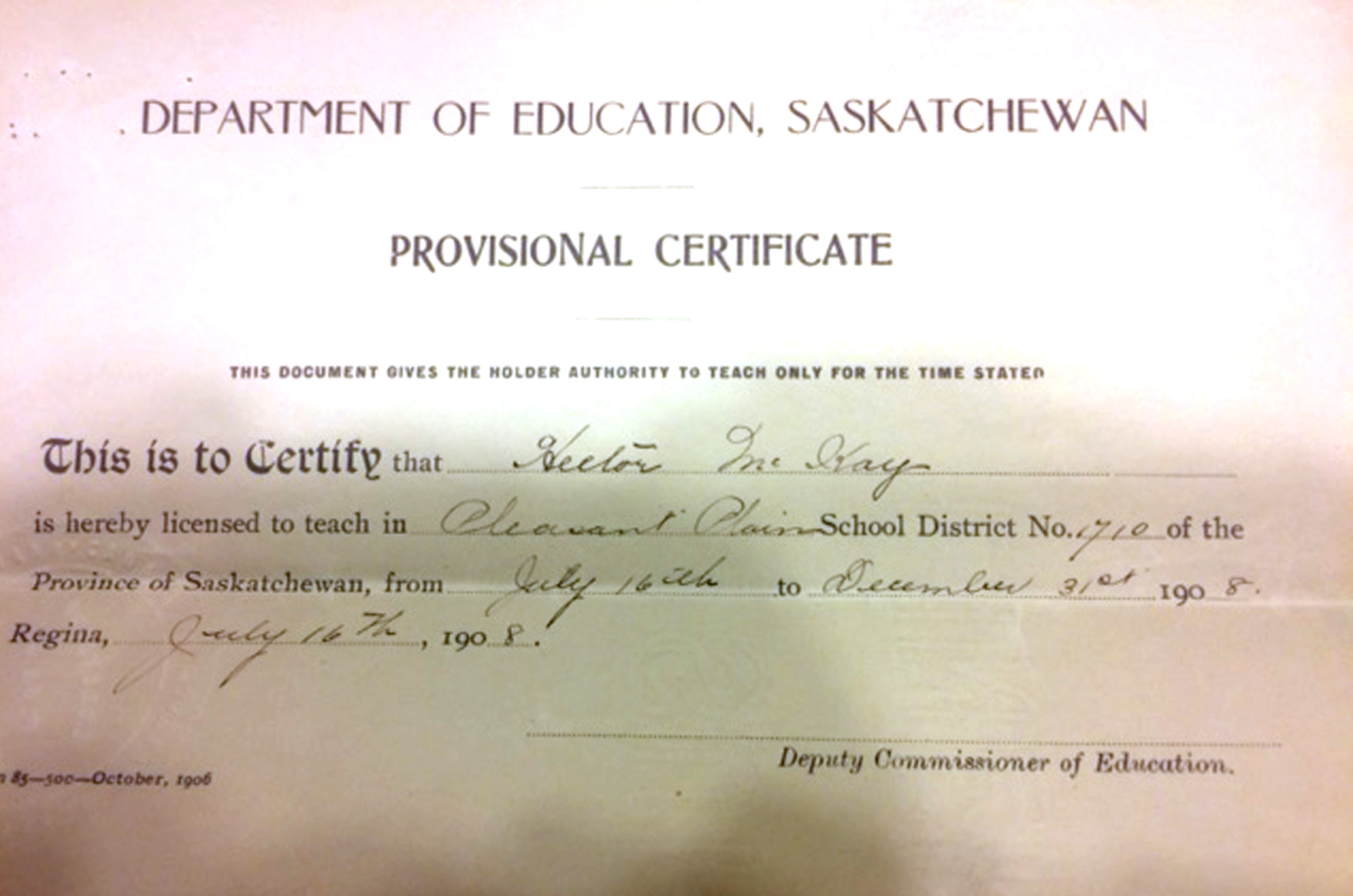 Pleasant Plain School District 1710, WelbySchool District 1710, .North West 1/4 Section 3 township 18 Range 30 West of the First Meridian, Welby, NW 9-18-30 W1,  Saskatchewan 