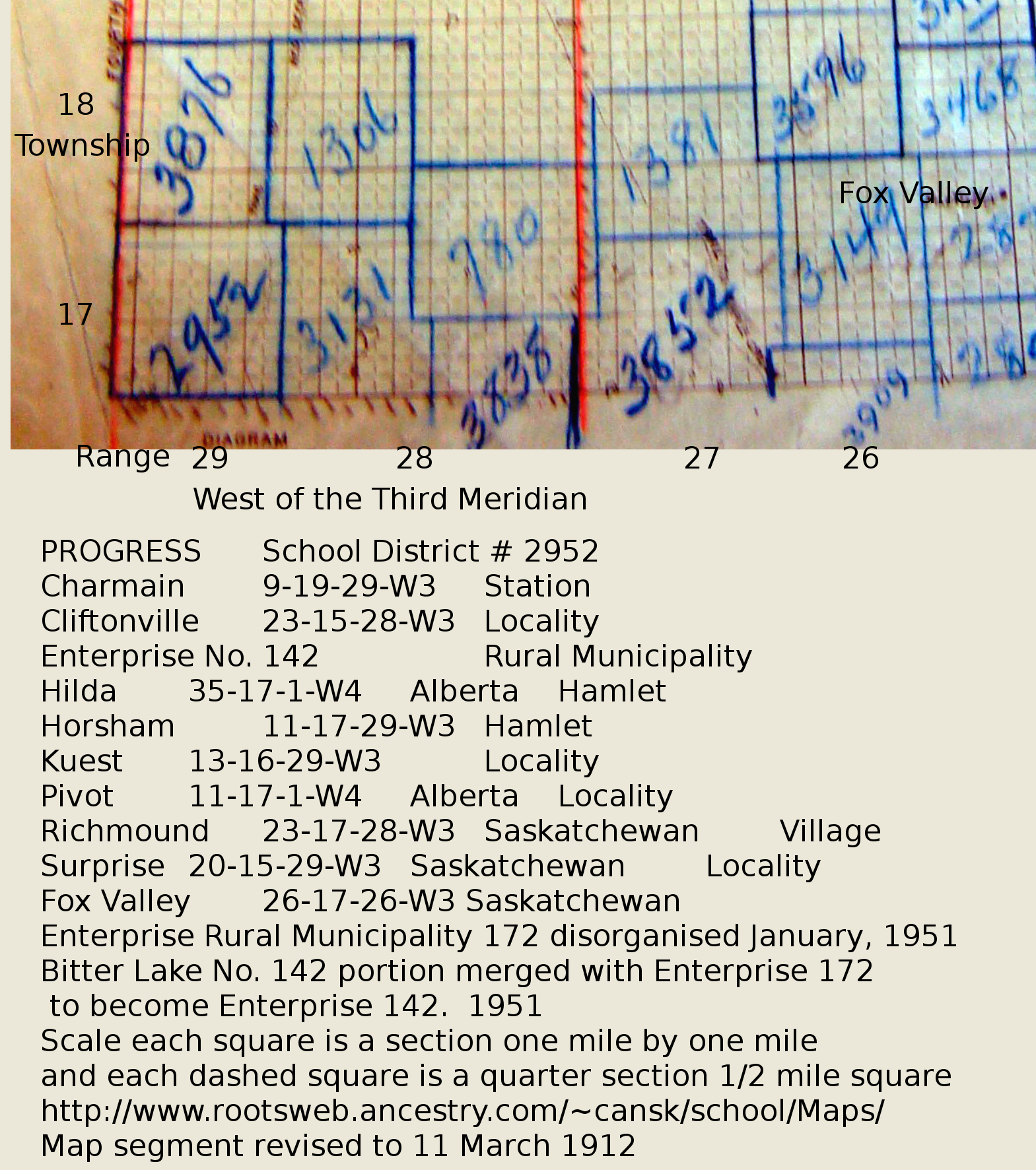 PROGRESS 	School District # 2952  Map