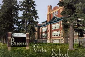 Buena Vista School opened 1913-1914, the Normal School rented four rooms and relocated to this location in 1914