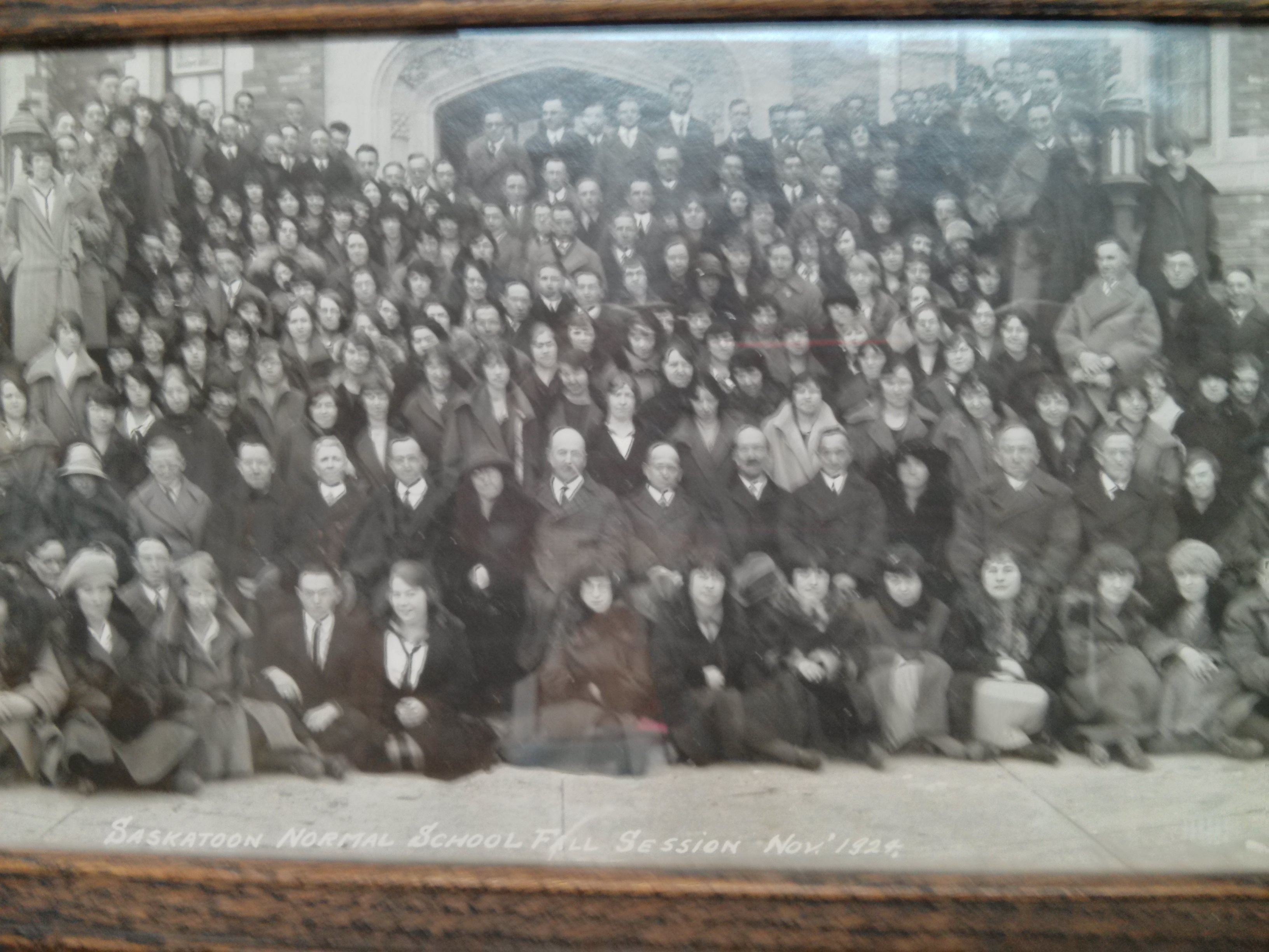 Saskatoon Normal School Photograph of class 1924 MIDDLE of image enlarged