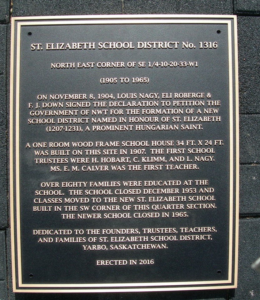 Photograph of St. Elizabeth School SD 1316, Yarbo, Saskatchewan