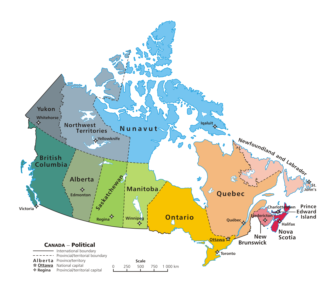 Canada contemporary Map.